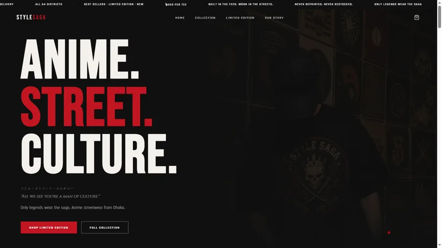 Style Saga live storefront